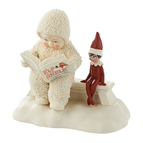 Department 56 Snowbabies “Elf on the Shelf Listens to a Story” Porcelain Figurine, 4.25″