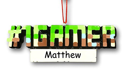 Personalized Favorite #1 Gamer Video Game or PC Game Hobby Lover Hanging Christmas Ornament with Custom Name or Gamer Tag