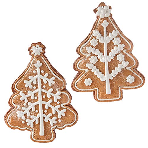 Set of 2 Raz 5″ Claydough Gingerbread Christmas Tree Ornament 3916133