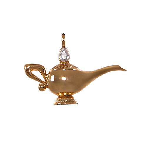 Hallmark Keepsake Mini Christmas Ornament 2018 Year Dated, Disney Aladdin Genie’s Lamp Miniature, Metal, 0.8″