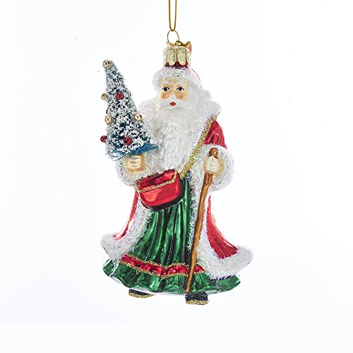 Kurt Adler Kurt S. Adler 5-Inch Noble Gems Glass Traditional Santa Ornament