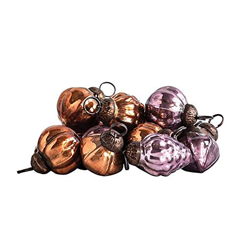 Creative Co-op Embossed Three Color 1 inch Mercury Glass Christmas Ornaments Bag of 36