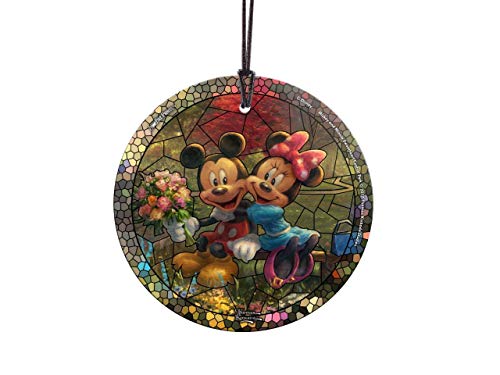 Trend Setters Disney – Mickey and Minnie – Sweetheart Central Park – Artwork by Thomas Kinkade Studios – Starfire Prints Hanging Glass – Ideal for Gifting and Collecting