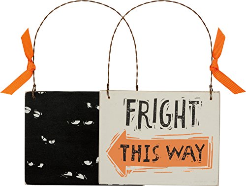 Primitives by Kathy Fright This Way Halloween Ornament 4.5 x 3.5 inches with Hanger