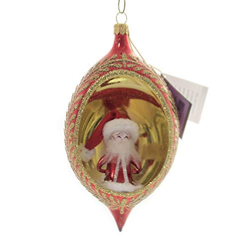 De Carlini Santa in The Niche Glass Christmas Italian Ornament V3583