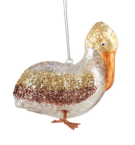 Creative Co-op Pelican Hand Painted Glass Hanging Ornament