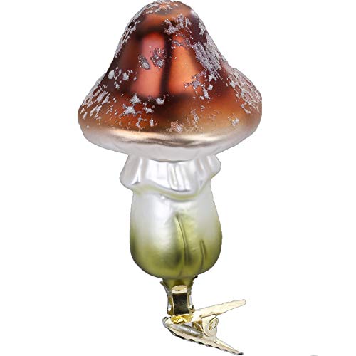 Inge-Glas Clip-On Chestnut Mushroom 10052S019 German Glass Christmas Ornament