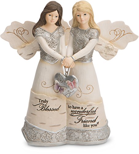 Pavilion Gift Company 82417 Elements Truly Blessed to Have a Wonderful Friend Like You 5 Inch Double Angel Figurine