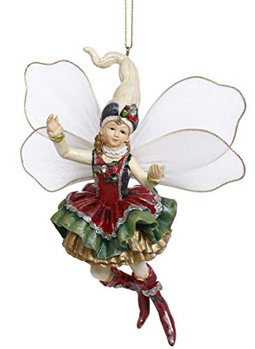 Mark Roberts Resin Limited Edition Fairy Hanging Ornament with Fabric Wings 6 Inches (Fairy Girl 63-93258)
