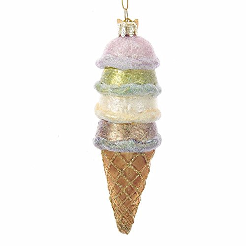 Kurt-Adler Glass Ornament with S-Hook and Gift Box, More Food Collection (Stacked Ice Cream)