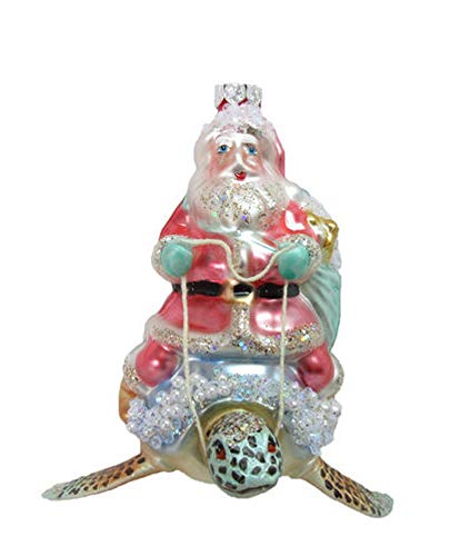 December Diamonds Glass Ornament – Santa on Turtle