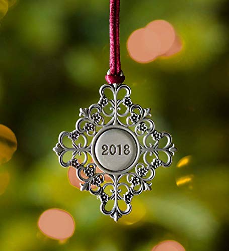 Plow & Hearth Solid Pewter Christmas Tree Ornament – Approx. 2.25 H – 2018