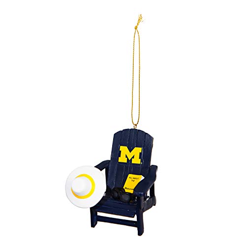 Team Sports America NCAA University of Michigan Stunning Beach Adirondack Chair Christmas Ornament – 3″ Long x 3″ Wide x 3″ High