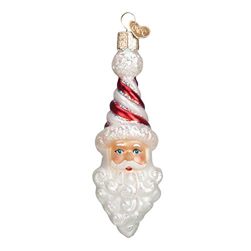 Old World Christmas Ornaments: Peppermint Twist Santa Glass Blown Ornaments for Christmas Tree