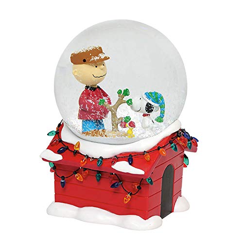 Department 56 Peanuts Christmas Musical Globe Waterball, 7″ Snowglobe, Multicolor