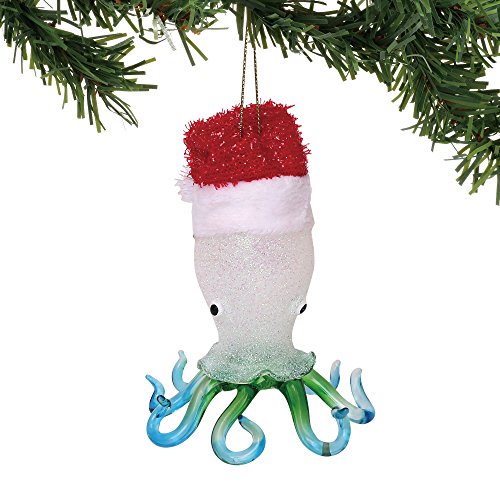 Department 56 Coastal Octopus with Santa Hat Hanging Ornament, 3.25″, Multicolor
