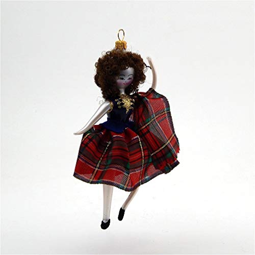 De Carlini Scottish Dancer – Kilted Girl – Italian Glass Christmas Tree Ornament