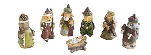 Creative Co-Op Resin Forest Animals Nativity, Brown