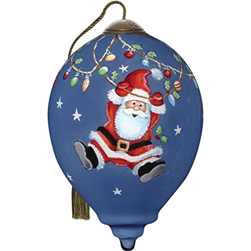 Ne’Qwa Petite Round Santa & Christmas Lights Ornament, Multi
