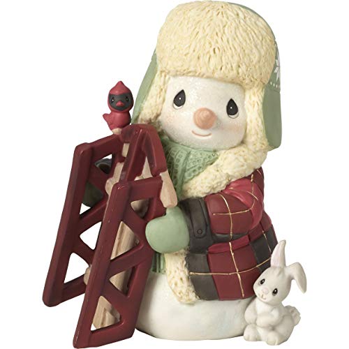 Precious Moments May Your Holidays Be Filled with Winter Thrills 10th Annual Snowman Bisque Porcelain 191015 Figurine, One Size, Multi
