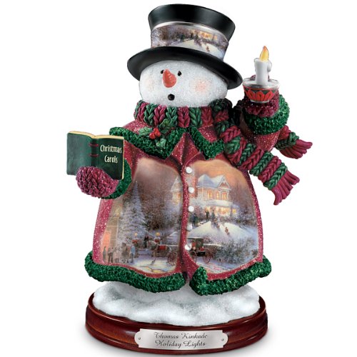 Thomas Kinkade Holiday Lights Snowman Figurine by The Bradford Editions