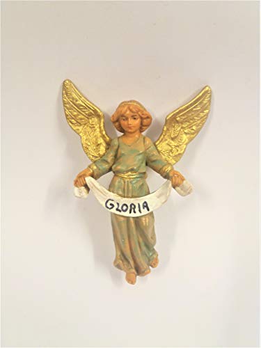 Roman Gloria Angel Nativity Figure 3.5 Inches Scale Polymer Fontanini Light Blue Gown Home Decor
