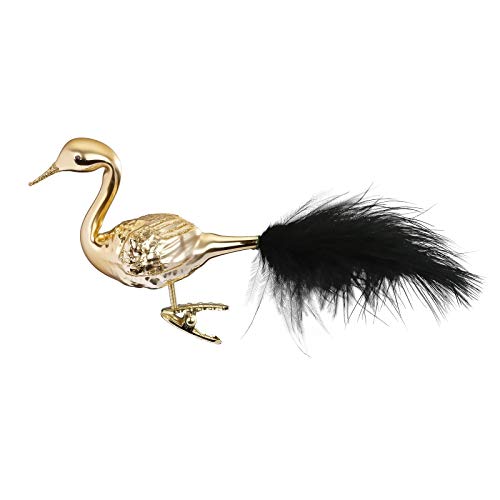 Inge-Glas Gentle Swan, Clip-On Bird 10191S018 German Blown Glass Christmas Ornament