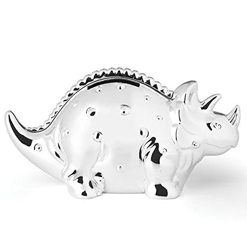 Lenox Reed & Barton Dinosaur Triceratops Bank Silver plated Size: 3.5 H 6.5 L