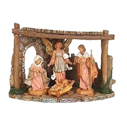 Fontanini 54460 Corner Stable Nativity Scene Includes 4 5″ Scale Figurines