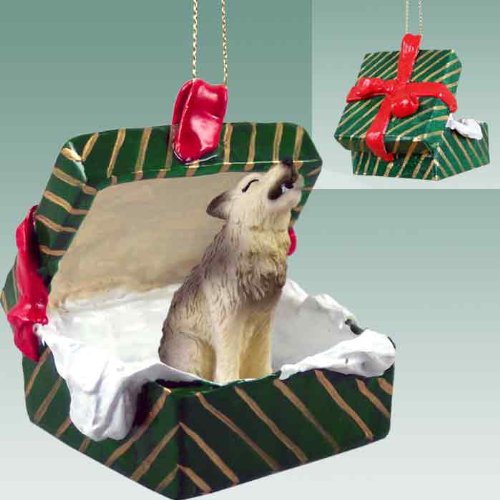 Conversation Concepts Timber Wolf Gift Box Christmas Ornament – Delightful!