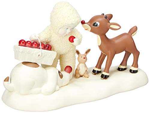 Department 56 Snowbabies and Rudolph “Everyone Gets a Nose” Porcelain Figurine, 4.5″