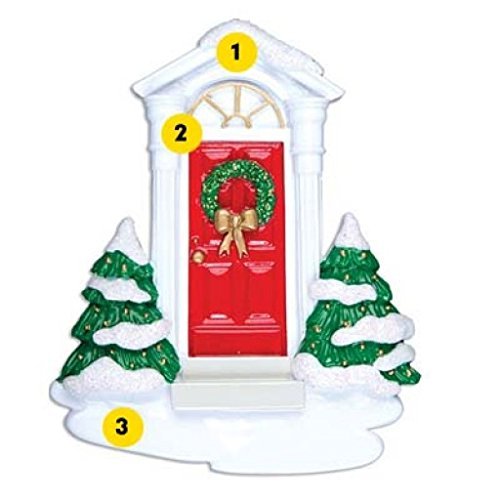 NEW RED DOOR PERSONALIZED CHRISTMAS ORNAMENT OR999