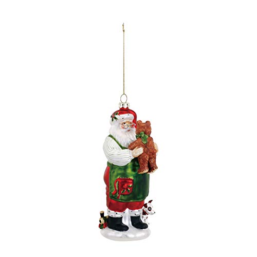 DEMDACO Toymaker Santa 2.5 x 7 Inch Blown Glass Decorative Christmas Ornament