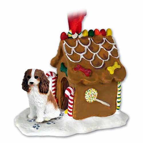 Conversation Concepts Cavalier King Charles Spaniel Gingerbread House Christmas Ornament Brown-White – Delightful!