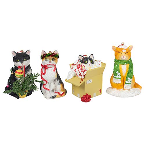 Creative Co-op Kitty Cat Holiday Ornaments – Set of 4
