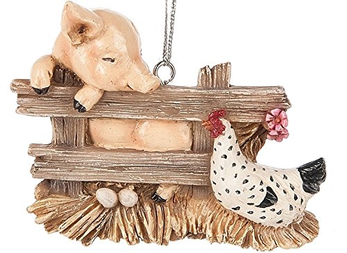 Midwest Seasons Pig Charlotte Hen Chicken Barn Animal Bird Christmas Tree Ornament Web