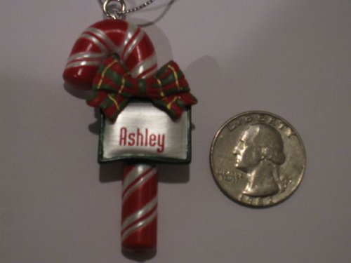 Candy Cane Ornament With Name of Ashley