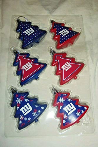 Forever Collectibles New York Giants Shatterproof Trees & Stars Christmas Tree Ornaments Set 6 by FOCO