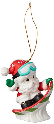 Precious Moments Holiday Fun Christmas Santa Bisque Porcelain 191033 Ornament, One Size, Multi