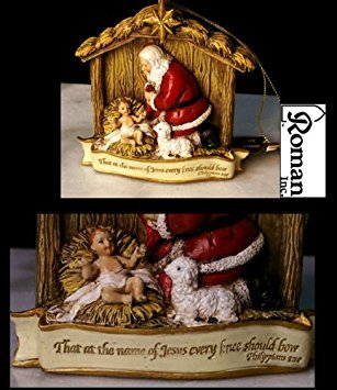 Joseph Studio The Kneeling Santa with Baby Jesus Christmas Ornament