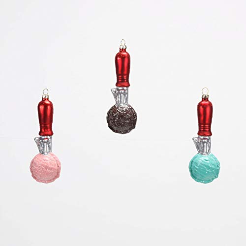 One Hundred 80 Degrees Ice Cream Scoops Favorite Flavors Christmas Holiday Ornaments Set of 3