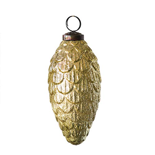 Creative Co-Op Glass Pinecone Ornament, Gold