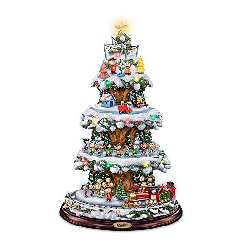 Bradford Exchange A Peanuts Christmas Tabletop Christmas Tree with Lights, Music, and Motion