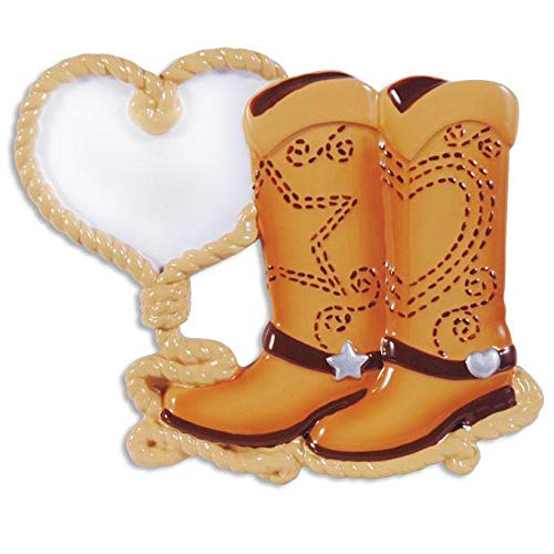 Polar X Cowboy Boot Couple Personalized Christmas Ornament
