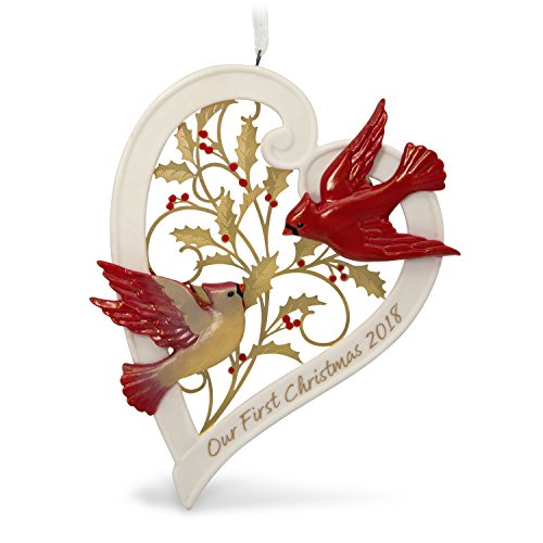 Hallmark Keepsake Christmas Ornament 2018 Year Dated, Our First Christmas Together Heart, Porcelain