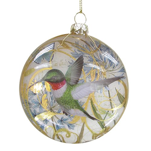 Midwest-CBK Hummingbird Glass Disk Ornament