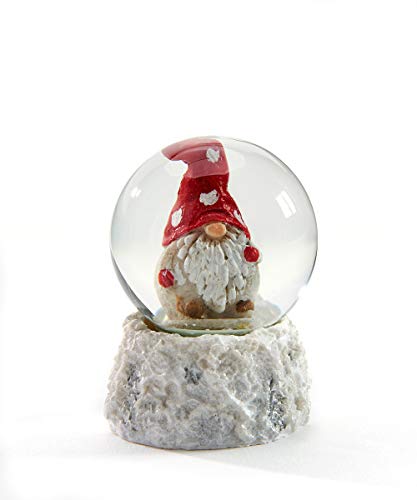 Gnome Winter White 5 inch Glass and Resin Stone Holiday Water Snow Globe