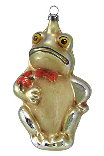 Marolin Frog with Bow Tie MA2011049 German Glass Ornament w/Gift Box