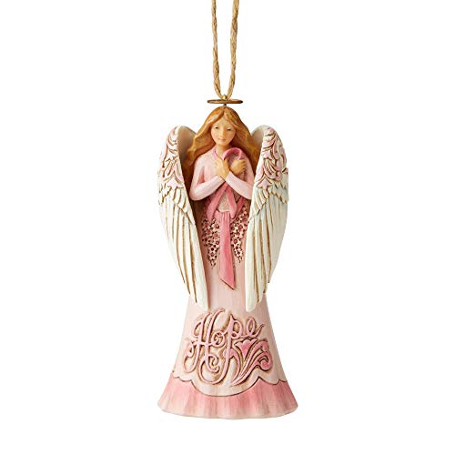 Enesco Jim Shore Heartwood Creek Breast Cancer Angel Hanging Ornament