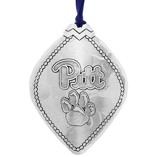 Wendell August University of Pittsburgh Ornament – Pitt Panther Paw Print, Hand-Hammered Aluminum Hanging Ornament, for University of Pittsburgh Fans – Made in USA Tree Decoration